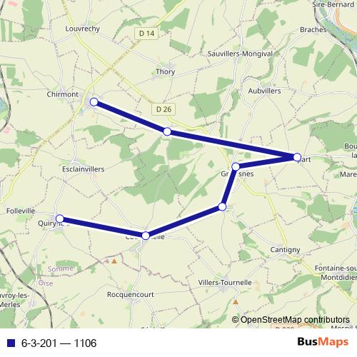 6-3-201 bus Line Map