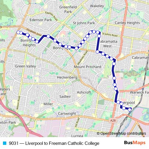 9031 bus Line Map