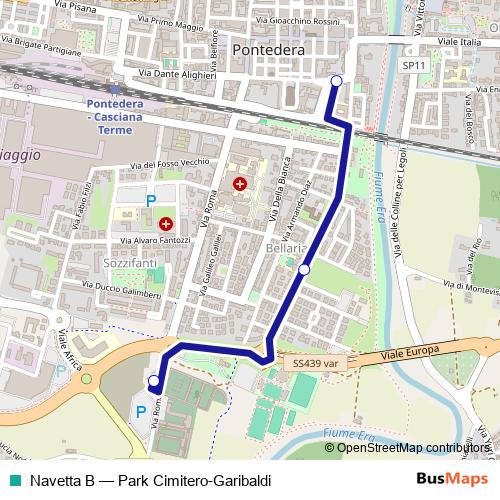 Navetta B bus Line Map