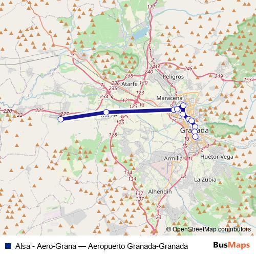 Alsa - Aero-Grana bus Line Map