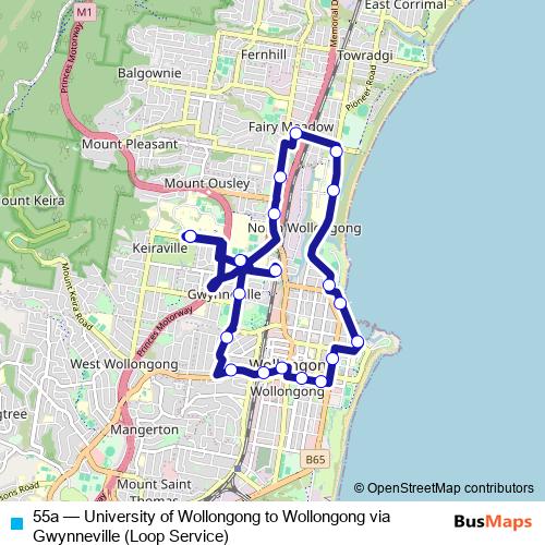 55a bus Line Map