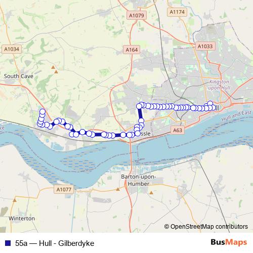55a bus Line Map