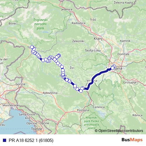 PR A18 6252 1 (61805) bus Line Map