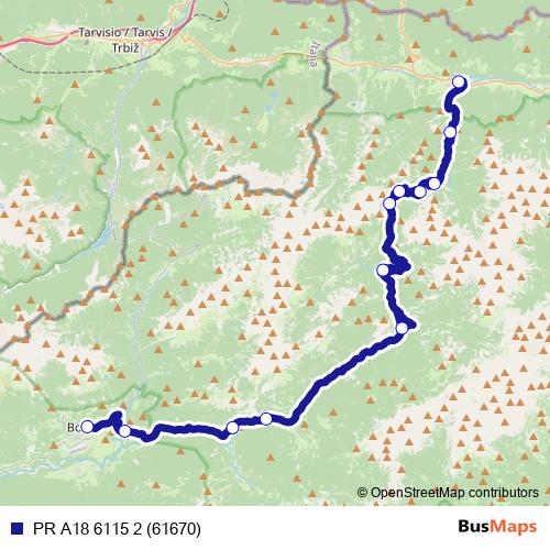 PR A18 6115 2 (61670) bus Line Map