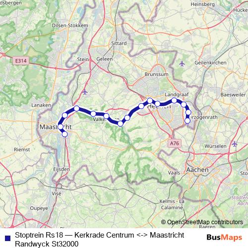 Stoptrein Rs18 rail Line Map