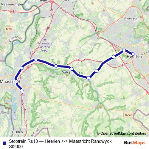 Stoptrein Rs18 rail Line Map