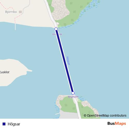 Högsar ferry Line Map