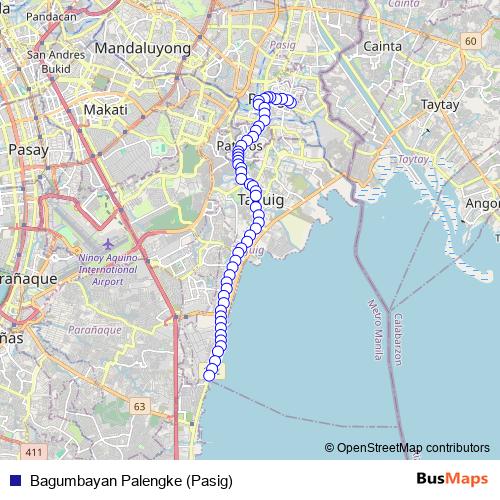 Bagumbayan Palengke (Pasig) bus Line Map