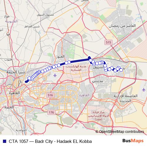CTA 1057 bus Line Map