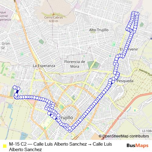 M-15 C2 bus Line Map