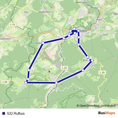 532 Rufbus bus Line Map