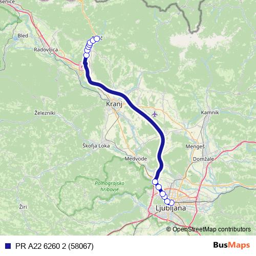 PR A22 6260 2 (58067) bus Line Map