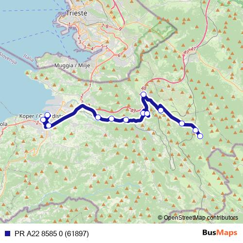 PR A22 8585 0 (61897) bus Line Map