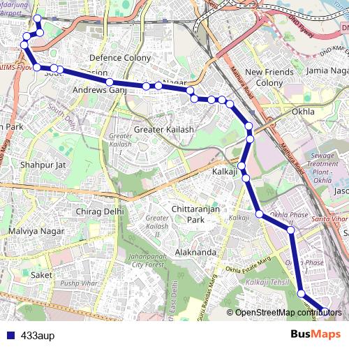 433aup bus Line Map