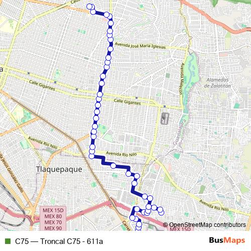 C75 bus Line Map