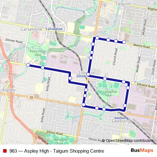 963 bus Line Map