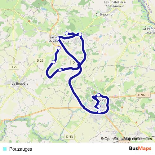 Pouzauges bus Line Map