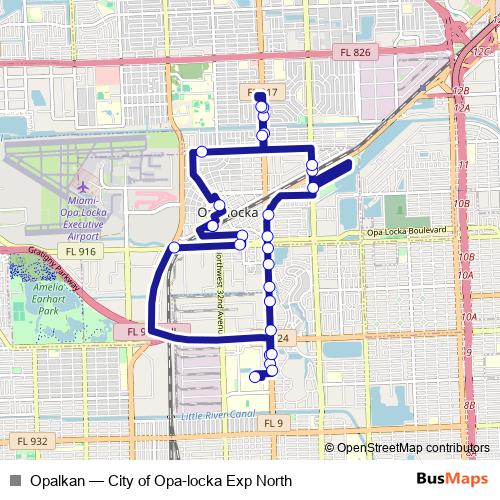 Opalkan bus Line Map