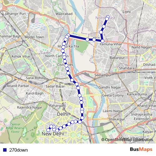 270down bus Line Map
