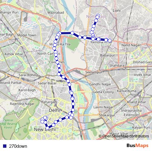 270down bus Line Map