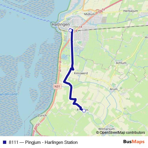 8111 bus Line Map