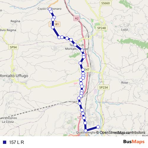 157 L R bus Line Map