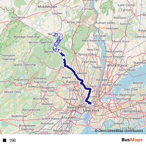 196 bus Line Map