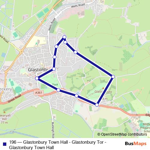 196 bus Line Map