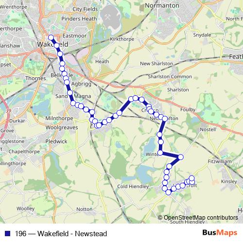 196 bus Line Map