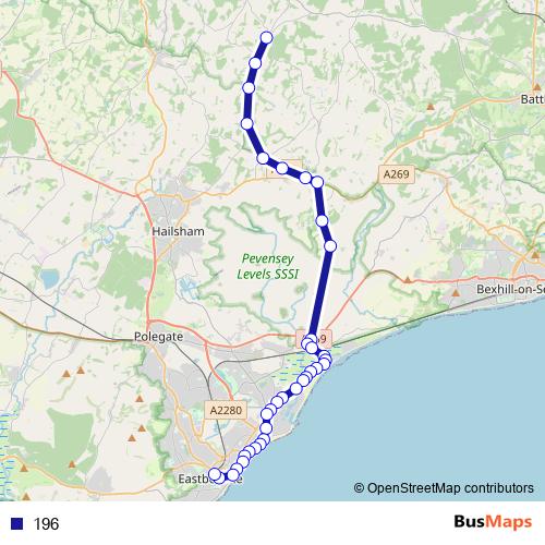 196 bus Line Map