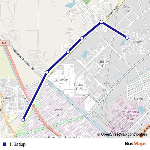 113stlup bus Line Map