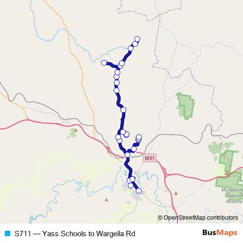 S711 bus Line Map
