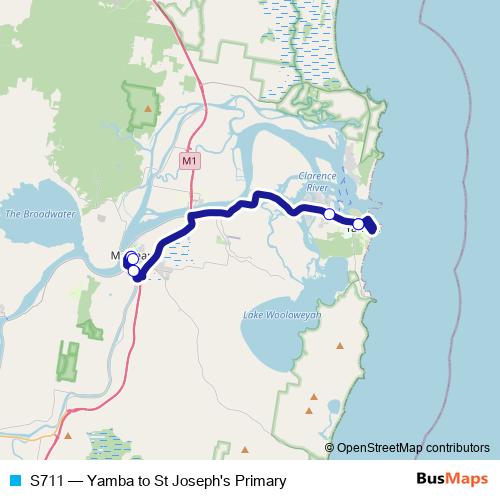 S711 bus Line Map