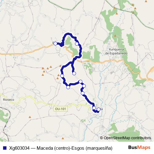 Xg603034 bus Line Map