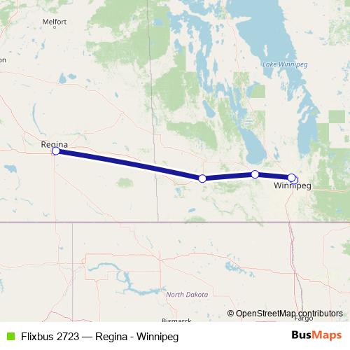 Flixbus 2723 bus Line Map