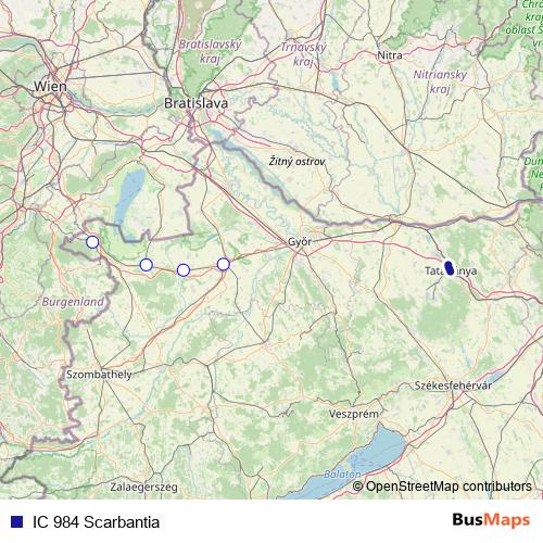 IC 984 Scarbantia rail Line Map