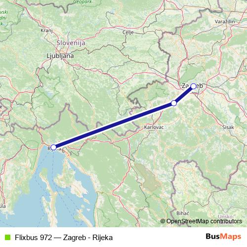Flixbus 972 bus Line Map