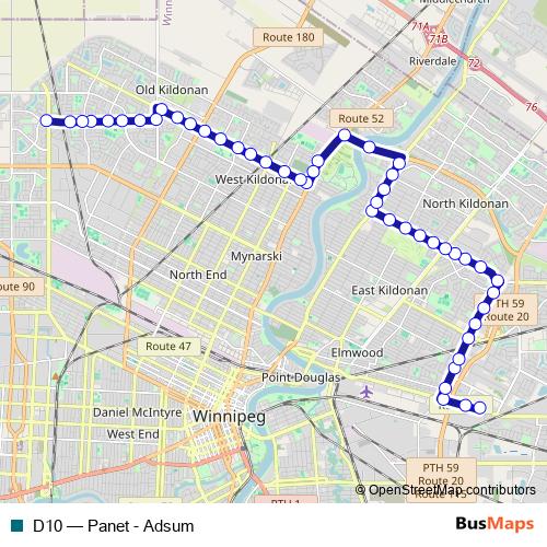 D10 bus Line Map