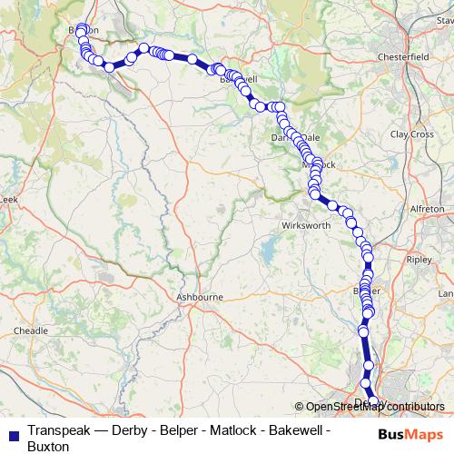 Transpeak bus Line Map