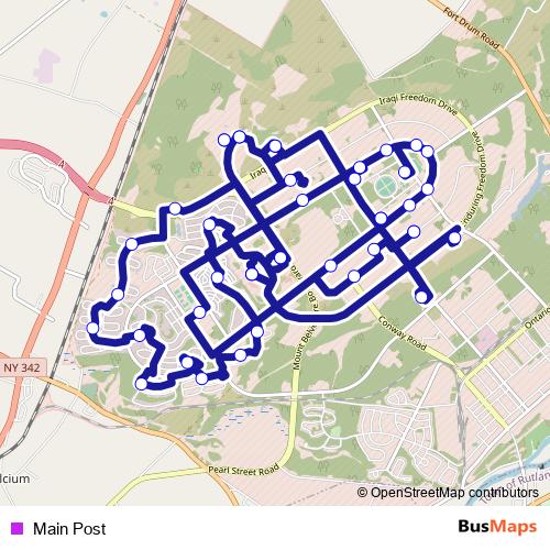 Main Post bus Line Map