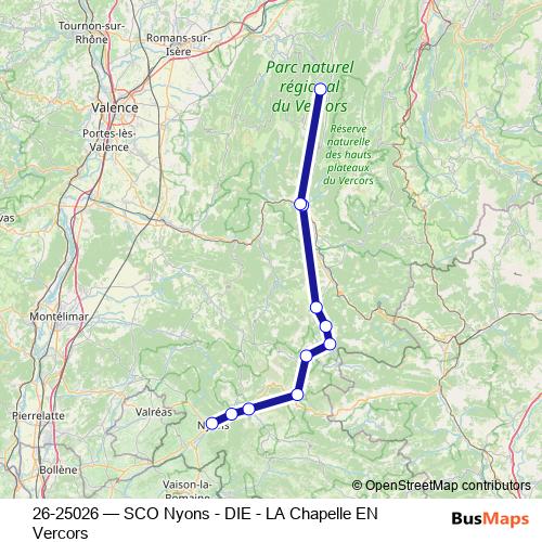 26-25026 bus Line Map