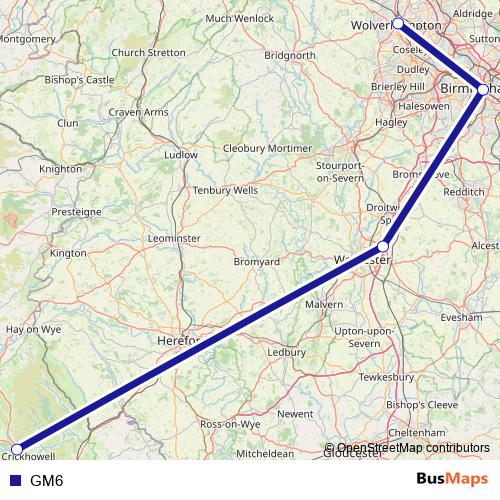 GM6 bus Line Map