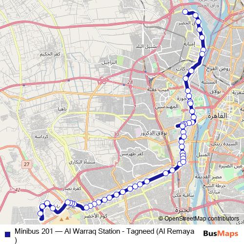 Minibus 201 bus Line Map
