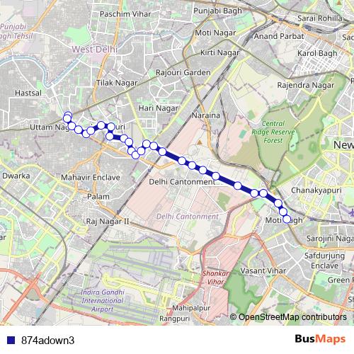 874adown3 bus Line Map
