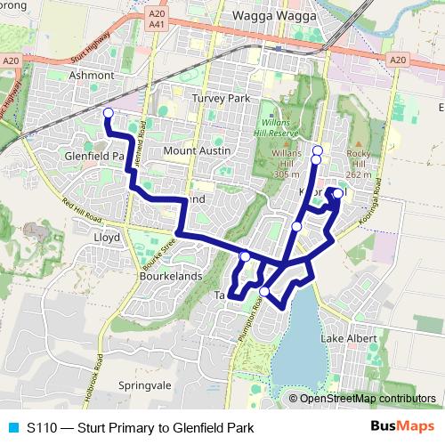 S110 bus Line Map