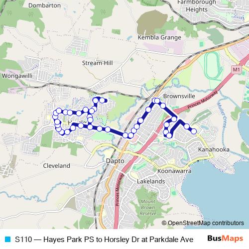 S110 bus Line Map