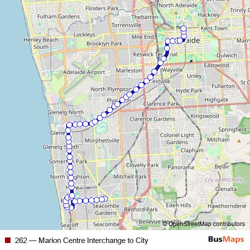 262 bus Line Map