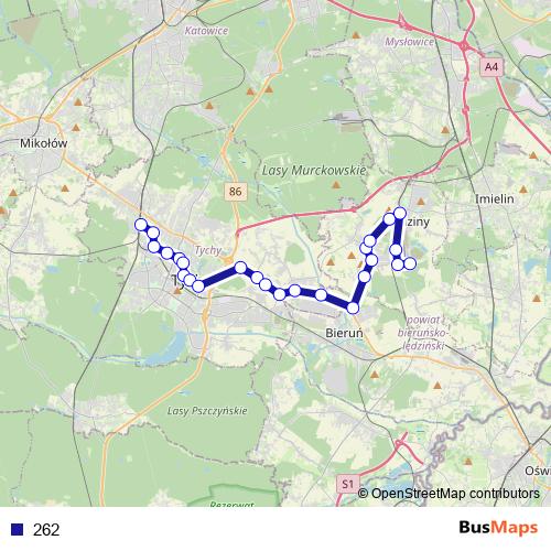 262 bus Line Map