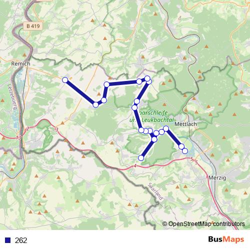 262 bus Line Map