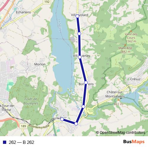 262 bus Line Map
